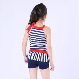 2019 Popular Stripe  Split Skirt Swimming Suit
