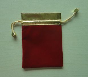 soft red velvet and gold matalic fabric gift pouches for mobile phone packaging