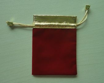 soft red velvet and gold matalic fabric gift pouches for mobile phone packaging