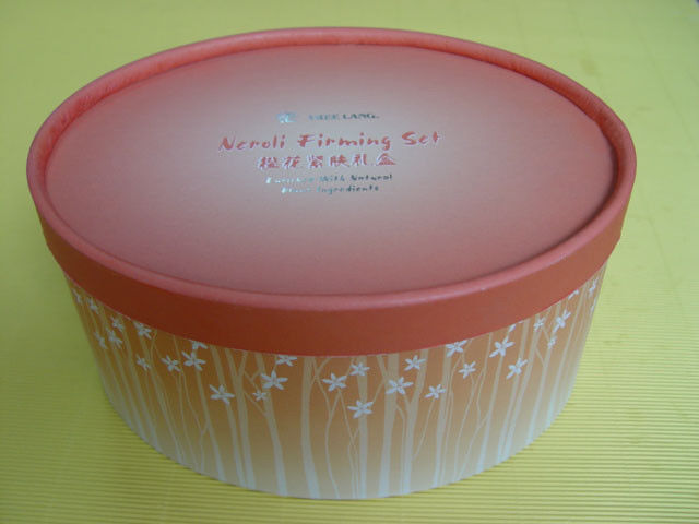 Small Oval Paper Box with Curled Cap and Bottom for Garment, Gift, Candle Packaging