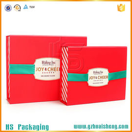 Luxury  red foldable cardboard gift box with magnetic closure