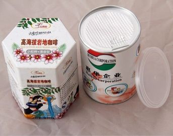 Food Grade Cylindrical water proof Paper Composite nut Cans , Aluminium Foil Peel Lid