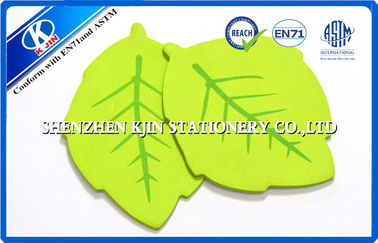 Green Memo desktop sticky notes Leaf Shaped For Kids , post sticky notes