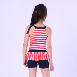 2019 Popular Stripe  Split Skirt Swimming Suit