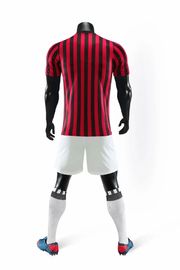 Red Stripe Blank Soccer Jersey & Shorts Adults Jerseys Football Uniform Soccer Training Suit Running Sportswear