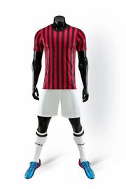 Red Stripe Blank Soccer Jersey & Shorts Adults Jerseys Football Uniform Soccer Training Suit Running Sportswear