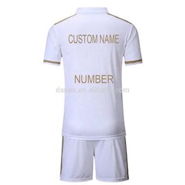 Custom Team Logo and Number Men's Football Training White Soccer Jersey