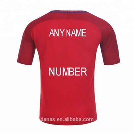 Custom red short sleeve euro national team soccer jersey football uniform