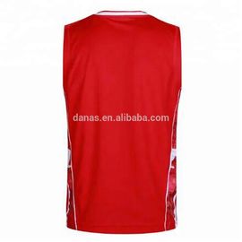 OEM Red fashion mesh polyester basketball jersey uniform set design