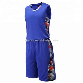 Hot sale fashion quick dry polyester blue basketball jersey with customized pattern