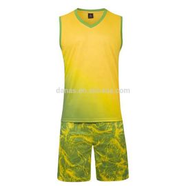 Custom fashion sublimation basketball jersey uniform design color yellow