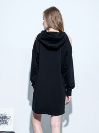 Clothing Fashion Women Cold Shoulder Hoodie Dress