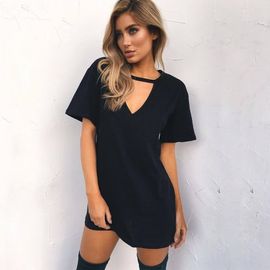 China Custom Summer Fashion Hot Sale T-Shirt Choker Dress For Women