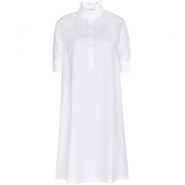 Latest Women Casual Clothing Dresses White Pure Dress Linen