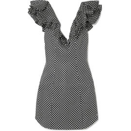 Slim Sexy Clothes Woman Fashion Casual Linen Ruffle Polka Dot Dress Women