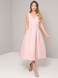 Pink Sleeveless Open Back Long Dress Woman