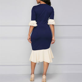 Ruffle bottom sexy women midi dress