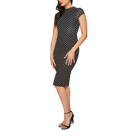 Women sexy bodycon polka dot short sleeves formal dress