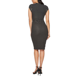 Women sexy bodycon polka dot short sleeves formal dress