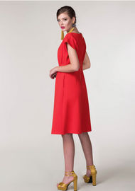 Woman Clothes Red Formal Midi Office dress