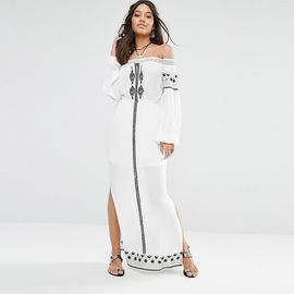 New design long sleeve off the shoulder maxi dress