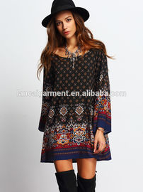 vintage boho style floral printed dress