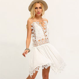 Spaghetti strap hollow crochet dress womens clothing