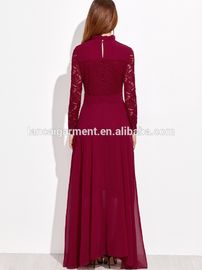 Long sleeve lace up maxi dress for muslim mother of the bride