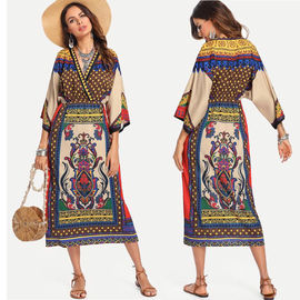 print traditional long african dress for women