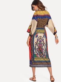 print traditional long african dress for women