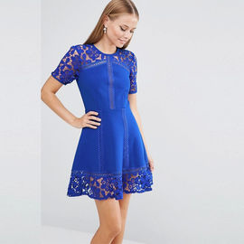 Wholesale Women Garment Blue Lace Women Dress