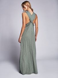 Latest Fashion Ladies Fancy Deep V Neck Sleeveless Maxi Dress