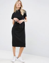 Hot sale Custom Blank Short Sleeve High Neck Cotton Spandex T Shirt Dress LC8429-N
