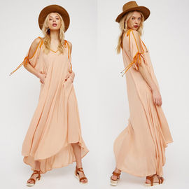 2018 High Quality Summer Dress, Off the Shoulder V-neckline Maxi Dress Apparel Supplier in China