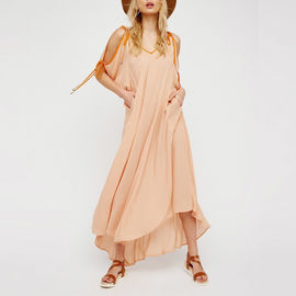 2018 High Quality Summer Dress, Off the Shoulder V-neckline Maxi Dress Apparel Supplier in China