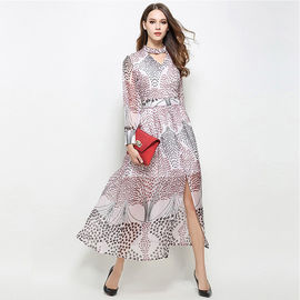 fashion chiffon maxi women dress with flower print