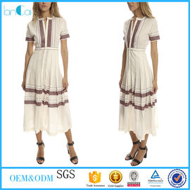 Alibaba white embroidered short sleeve bohemian long dress