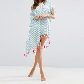 Hot selling beach cover up v-neckline tassel detail kaftan