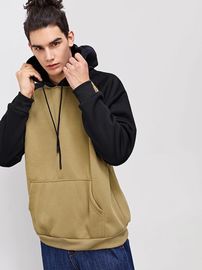 Winter Wholesale Men Cut And Sew Hooded Sweatshirt