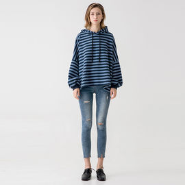 Women Boutique Clothes Custom Stripe Hoodies  Sweatshirts