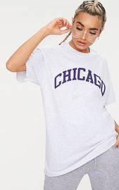 Chicago plus size women T  shirt grey