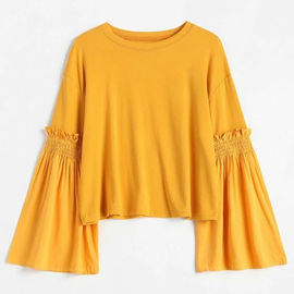 Plus Size Women Clothing Long Ruffles Flare Sleeve T Shirt