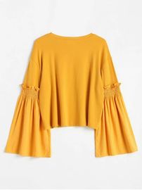 Plus Size Women Clothing Long Ruffles Flare Sleeve T Shirt