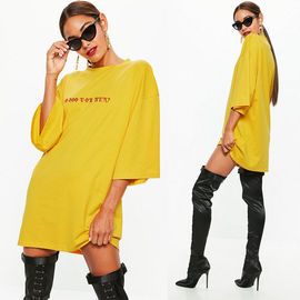 Yellow Oversized T Shirt Dress For Women