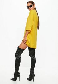 Yellow Oversized T Shirt Dress For Women