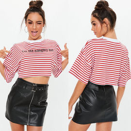 Clothing Women Cropped Stripe T Shirt