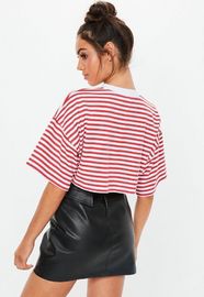 Clothing Women Cropped Stripe T Shirt