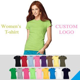 Wholesale Cheap Plain Tee Custom Logo 180G Cotton Woman T-shirt in bulk