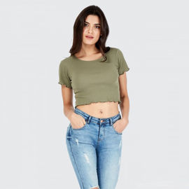 100% Cotton Short Crop Top for Women