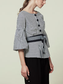 Fashion Womans Big Sleeve Blouse With Stripe